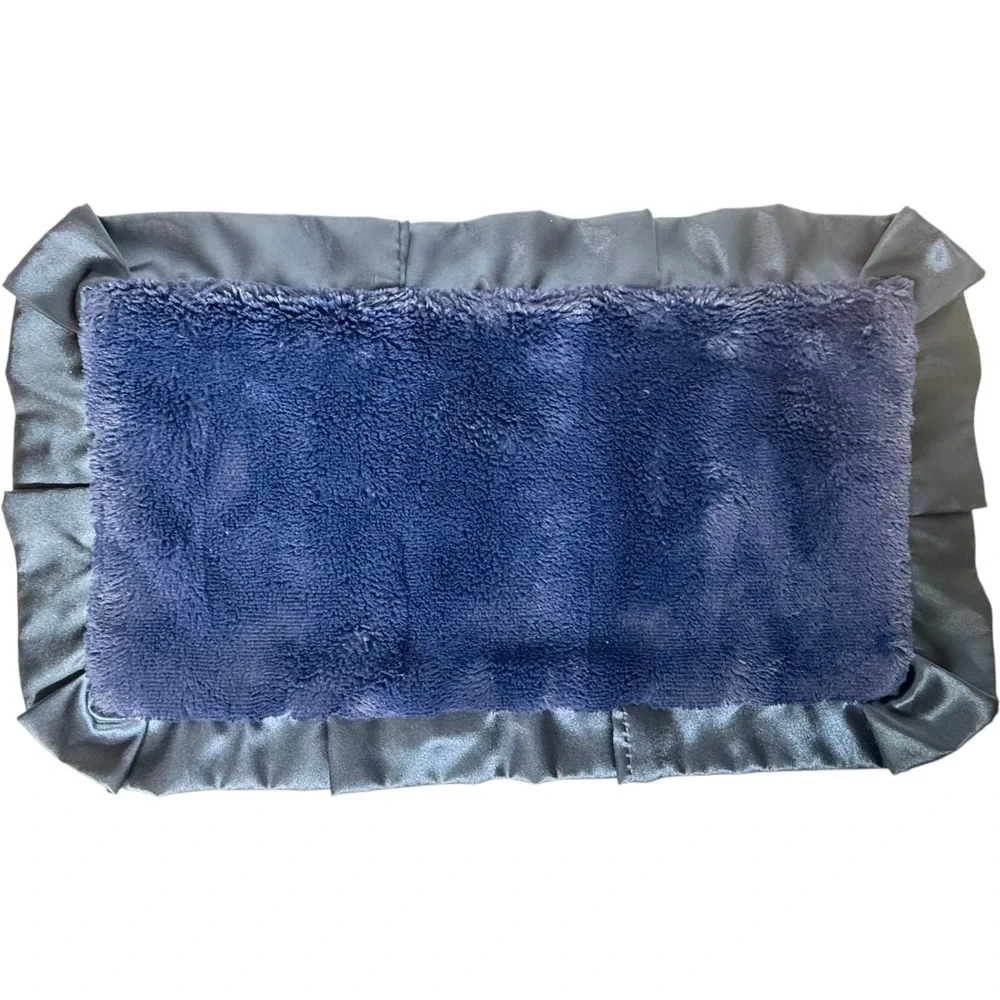 Minky Couture Navy Blue Dinosaur Security‎ Blanket Satin Edge Soft 21